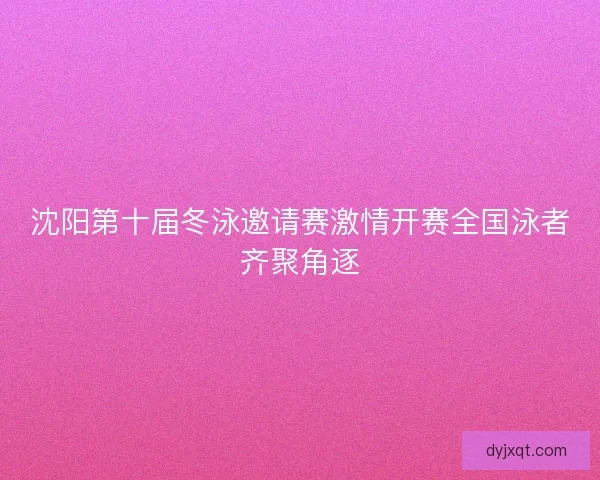 沈阳第十届冬泳邀请赛激情开赛全国泳者齐聚角逐