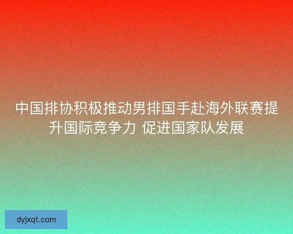 中国排协积极推动男排国手赴海外联赛提升国际竞争力 促进国家队发展 中国排协积极推动男排国手赴海外联赛提升国际竞争力 促进国家队发展